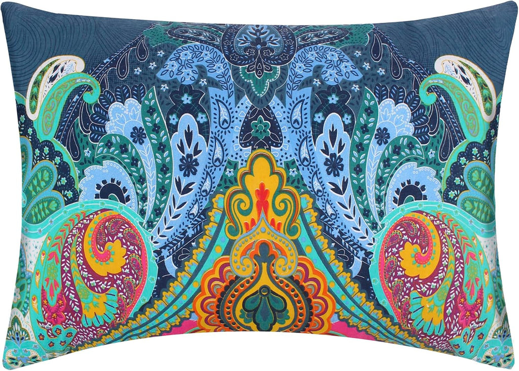 Levtex Home - Mackenzie Comforter Set - Full/Queen Comforter + Two Standard Pillow Cases - Bohemian - Teal, Orange, Yellow, Green, Blue - Comforter (90 x 94in.) and Pillow Case (26 x 20in.) - Cotton