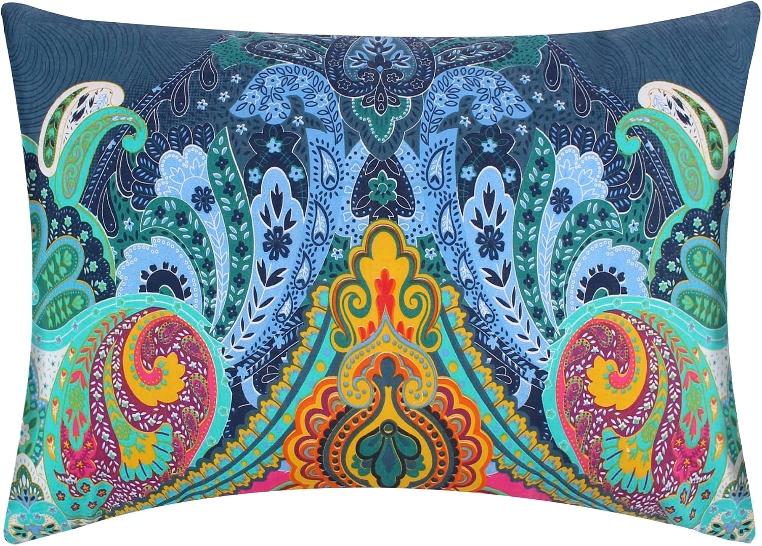 Levtex Home - Mackenzie Comforter Set - Full/Queen Comforter + Two Standard Pillow Cases - Bohemian - Teal, Orange, Yellow, Green, Blue - Comforter (90 x 94in.) and Pillow Case (26 x 20in.) - Cotton