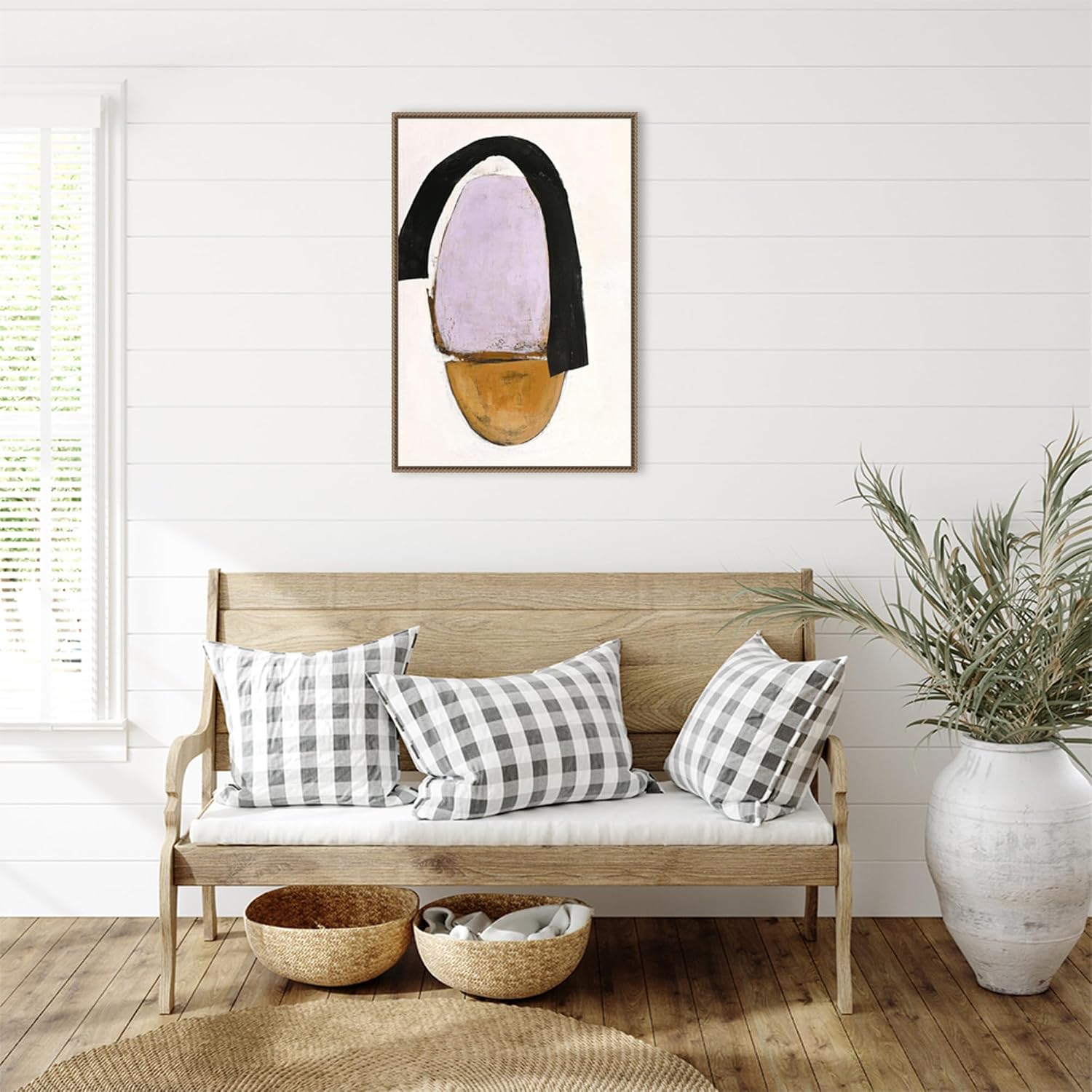 Amanti Art Framed Canvas Wall Art 33x23 Post Modern by Design Fabrikken, Framed Wall Art Canvas, Abstract Artwork, Traditional Decor, Large Poster Painting for Living Room, Bedroom, Bathroom, Kitchen
