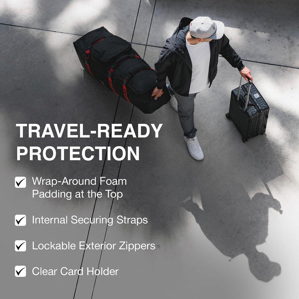 Ghost Golf AWOL Golf Travel Bag for Airlines with Wheels - Soft Padded Golf Club Travel Cover Fits All Stand & Cart Bags - Lockable Zippers, Water Resistant & Long-Lasting Heavy Duty Material