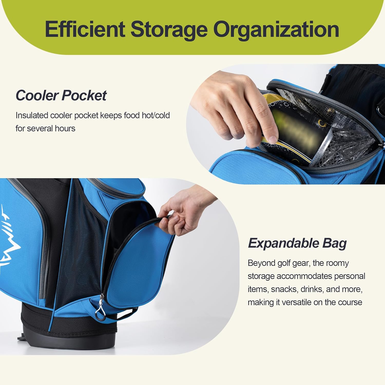 GoHimal 14 Way Golf Stand Bag, Golf Bags for Men with Stand, Top Dividers Ergonomic with 10 Pockets Golf Club Bags