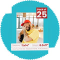 Poster Palooza Pack of 25 Acid Free 11x14 Mats Bevel Cut for 8.5x11 Photos - Aquamarine Blue Precut Matboards For Pictures, Photos, Framing - 4-ply Thickness
