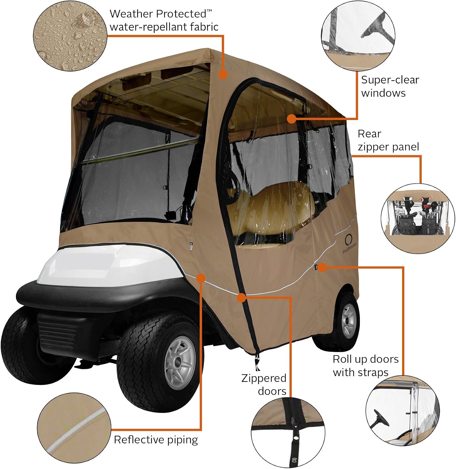 Classic Accessories Fairway Golf Cart Travel Enclosure