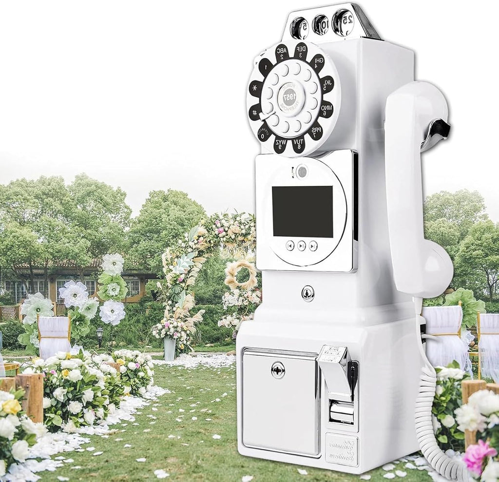 Video Audio Guest Book Wedding Phone, Video Audio Phone Guestbook, Leave a Message Phone for Wedding, Bridal Shower, Baby Shower, Birthday Party, Anniversa ry,White