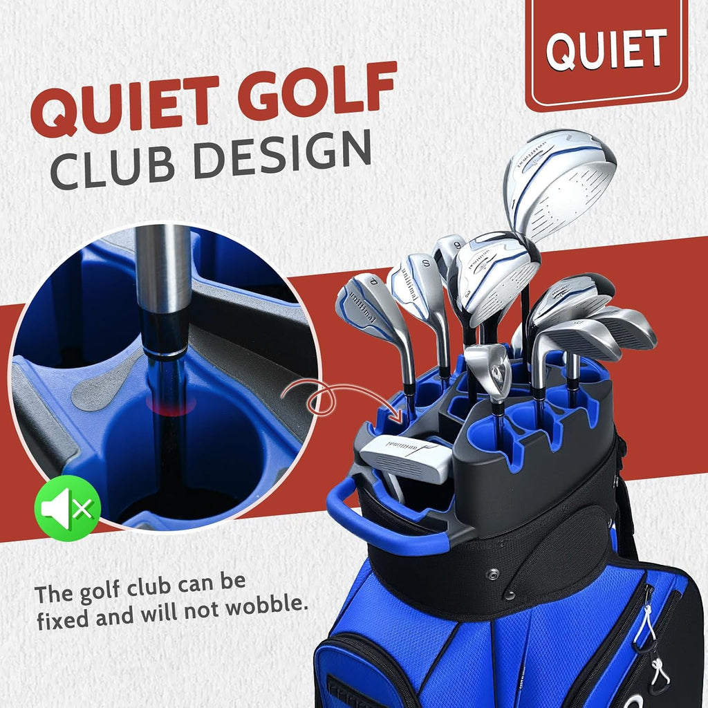 uniHimal14-Way Golf Cart Bag Pro with Full Length Divider Top, Golf Bag for Men with Handles and Rain Cover