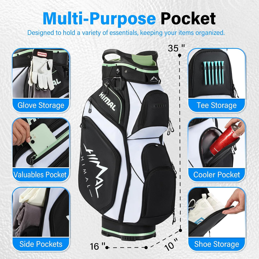 uniHimal 14-Way Golf Cart Bag, Full Length Premium Golf Bag for Men with Cooler Pocket, Handles and Rain Cover