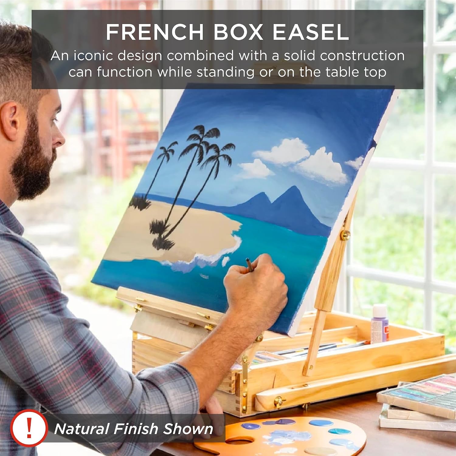 Best Choice Products Art Easel for Painting, Portable Wooden Adjustable Artist Tripod with Sketch Box, 32-Piece Art Set with Acrylic Paints, Brushes, Canvases & Palette - Sage Green