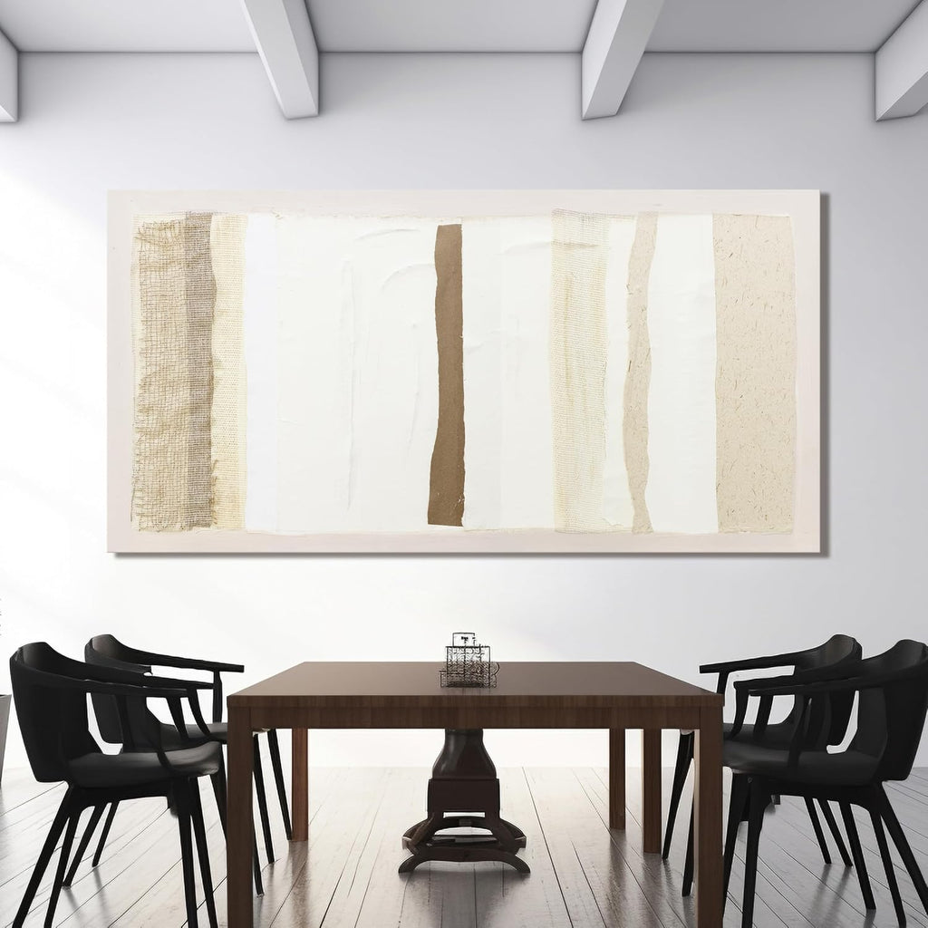 Neutral Wall Art Decor Modern Canvas Art Wall Decor Brown And White Artwork for Walls Oversized Wall Art Prints Large Wall Art for Living Room 29'X58' for Room Bedroom Office Decor