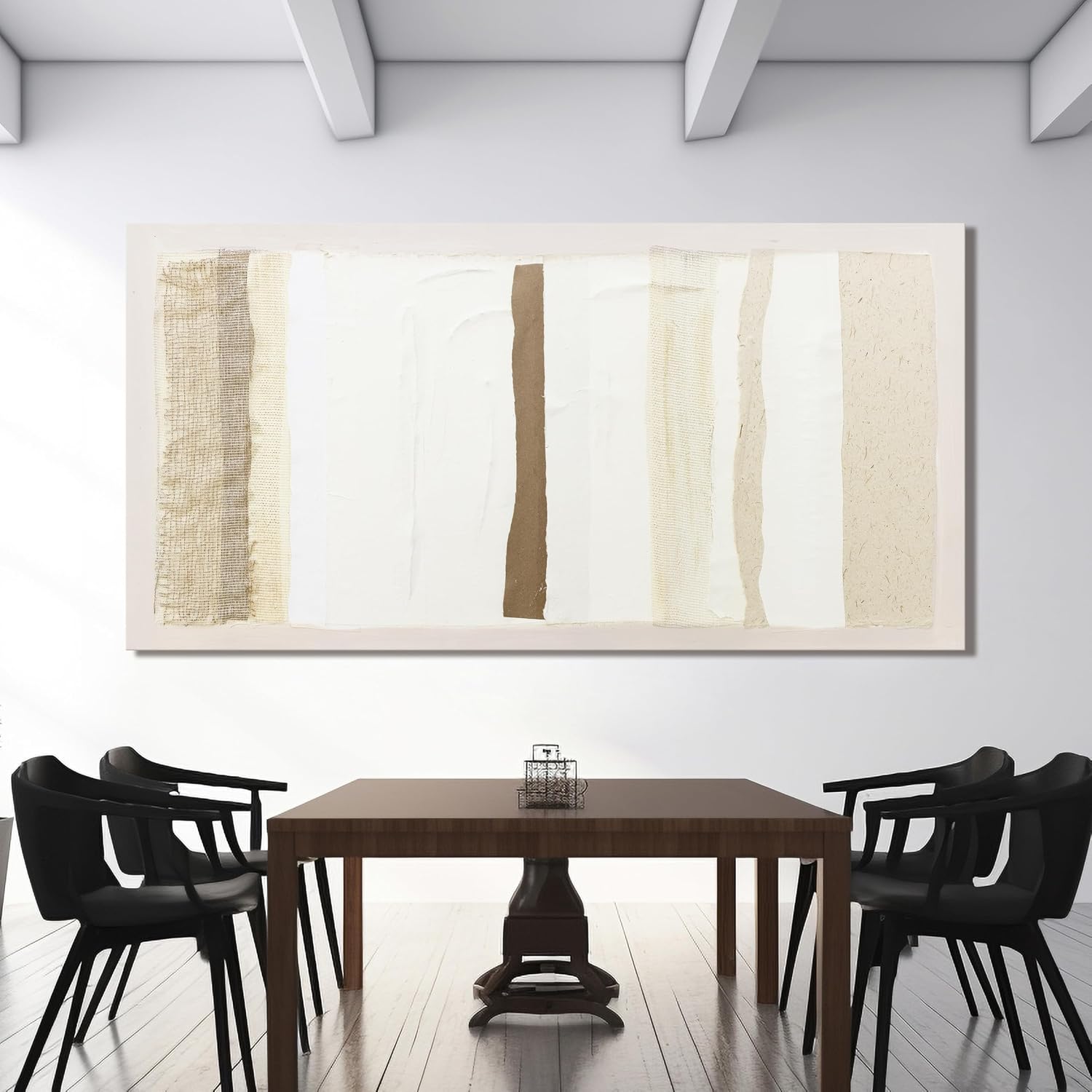 Neutral Wall Art Decor Modern Canvas Art Wall Decor Brown And White Artwork for Walls Oversized Wall Art Prints Large Wall Art for Living Room 29'X58' for Room Bedroom Office Decor