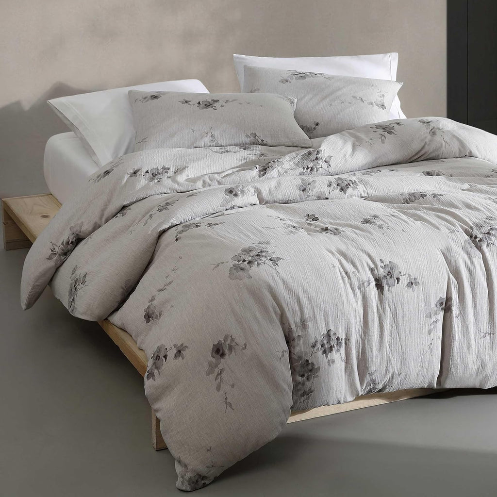 Calvin Klein - King Comforter Set, Floral Inspired Soft Bedding with Matching Shams, Oeko-Tex Certified (Aquarelle Floral Grey, King)