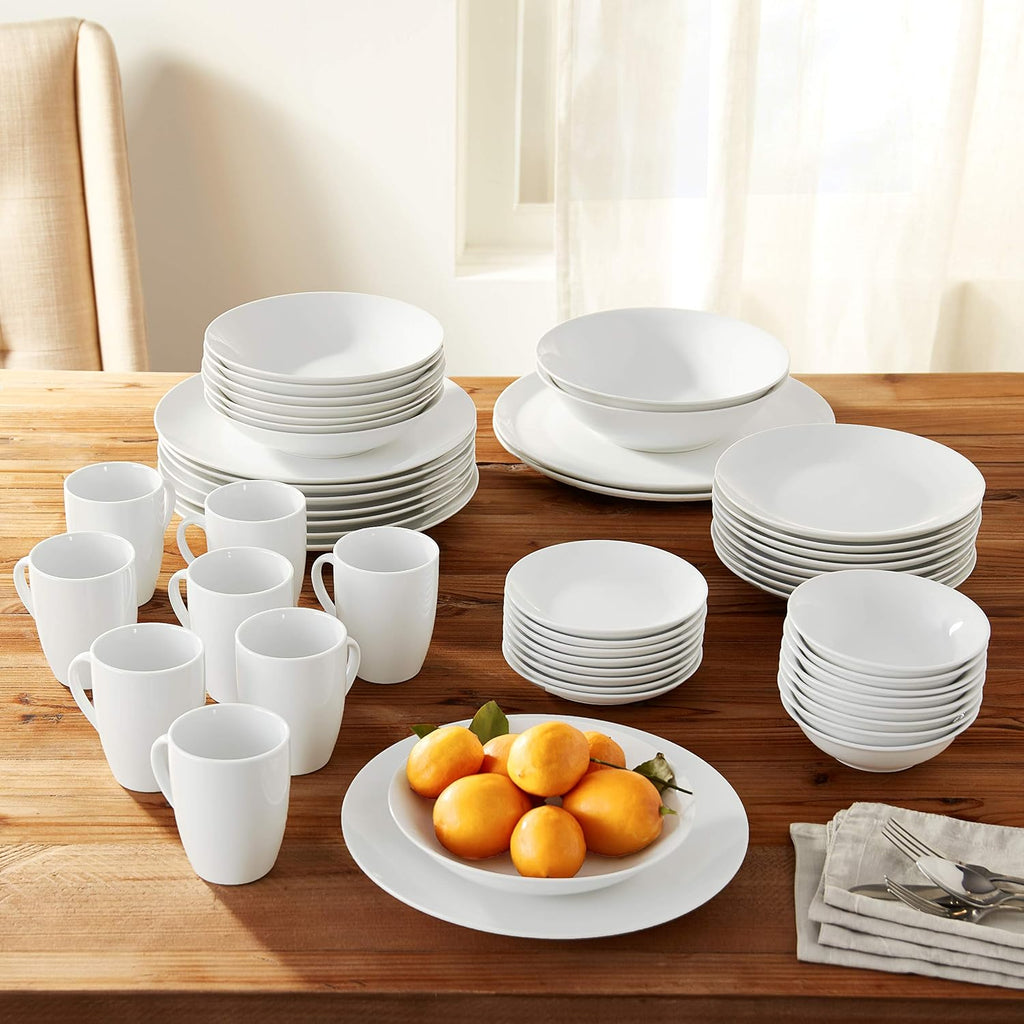 10 Strawberry Street 52 Pc Coupe Dinnerware Set, Service for 8, White,SM-5200-CP-W