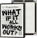 Retro Black And White Newspaper Poster What If It All Works Out Canvas Wall Art Positive Affirming Quote Minimalist Prints Painting For Home Bedroom Dorm Wall Decor 24x36in Framed
