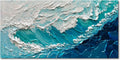 NANKAI 24x48 Inches Blue Thick Texture Abstract Oil Painting Hand-Painted Ocean Landscape Oil Painting Home Wall Art Deco