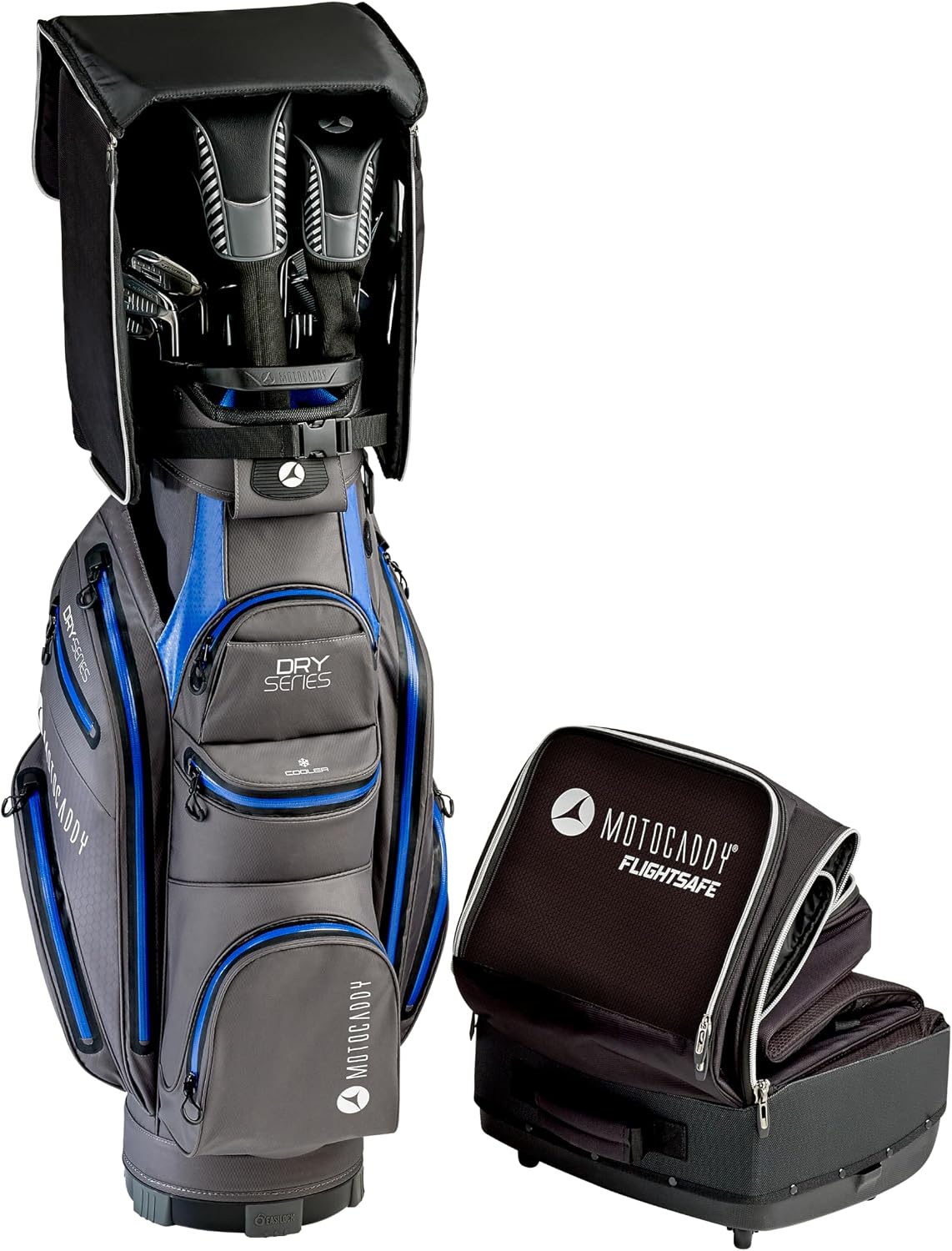 Motocaddy FlightSafe Golf Bag Travel Cover, Durable Padded Golf Club Travel Bag with Wheels, Reinforced Base, Airline-Ready Travel Case for Golf Bags and Clubs
