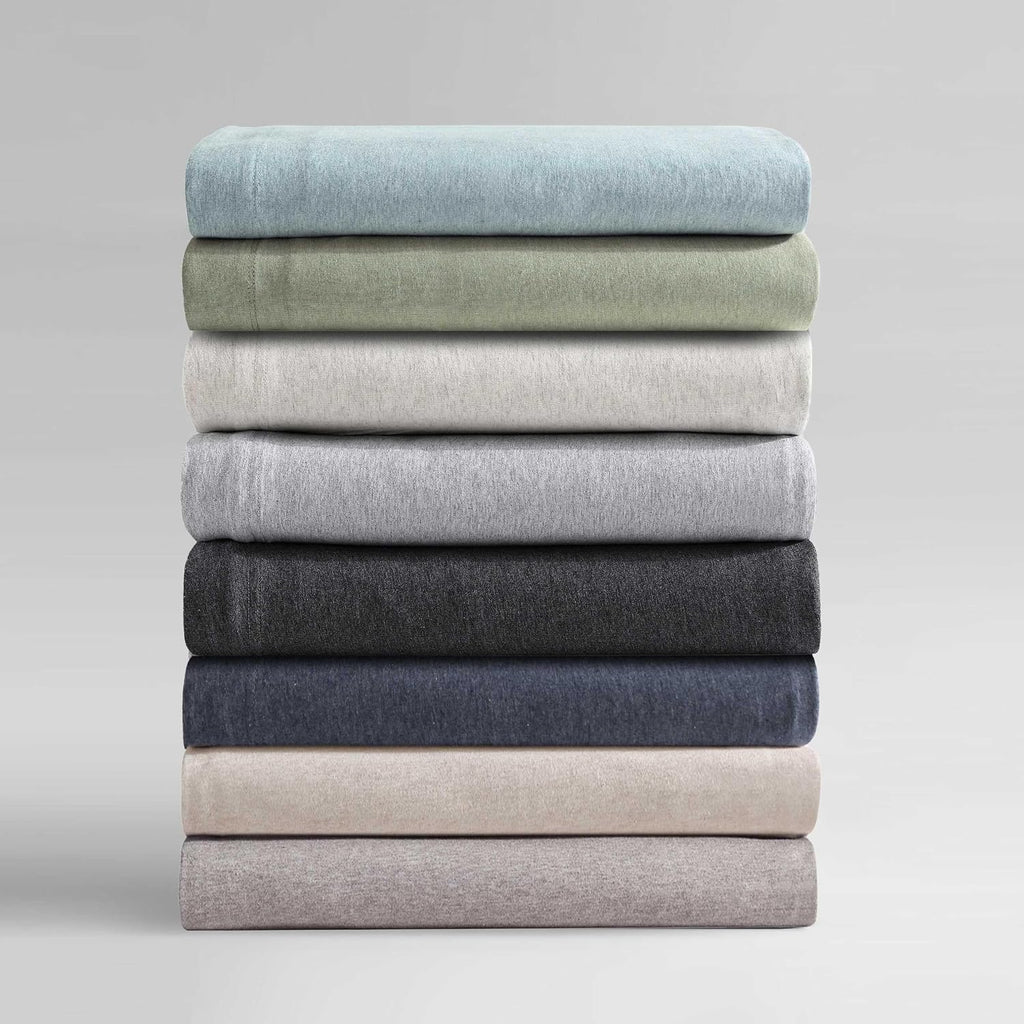 Calvin Klein - King Size Sheets Set, Naturally Soft Cotton-Blend Melange Jersey Bedding - Bed Sheets with Matching Pillowcases & Fitted Sheet (Modern Cotton Melange Brown)