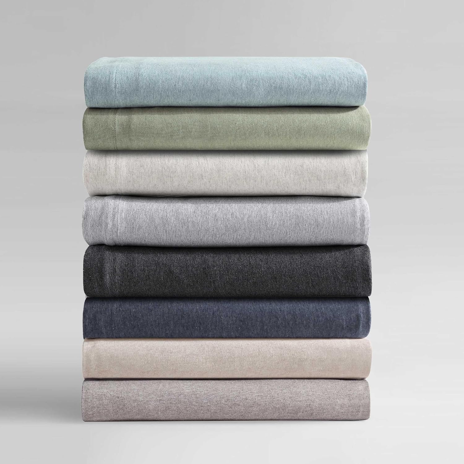Calvin Klein - King Size Sheets Set, Naturally Soft Cotton-Blend Melange Jersey Bedding - Bed Sheets with Matching Pillowcases & Fitted Sheet (Modern Cotton Melange Brown)