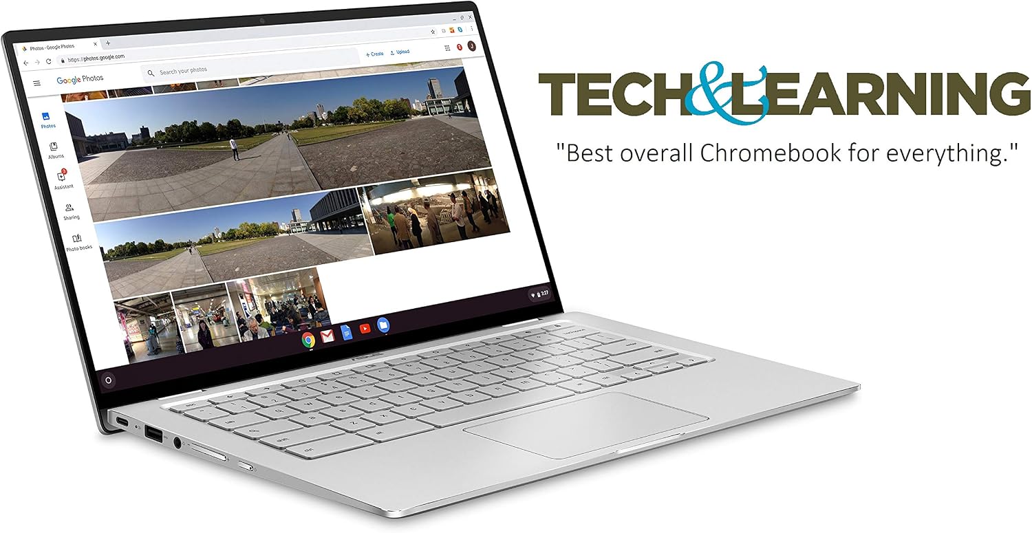 ASUS Chromebook Flip C434 2 in 1 Laptop, 14' Touchscreen FHD 4-Way NanoEdge, Intel Core m3-8100Y Processor, 4GB RAM, 128GB eMMC Storage, Backlit KB, Spangle Silver, Chrome OS, C434TA-IH348T