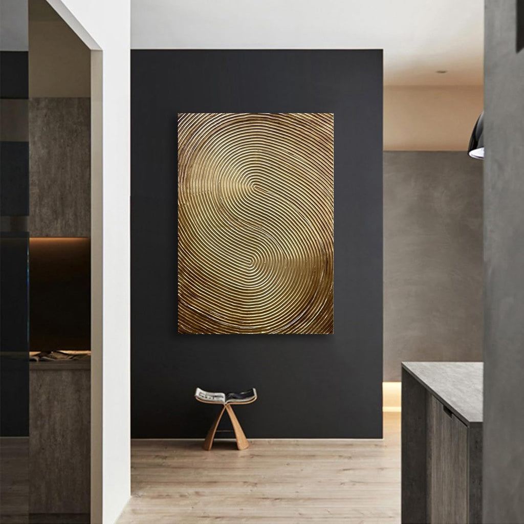 NANKAI Art Hand-Painted Modern Abstract Oil Painting 40x28 Inches Gold Texture Oil Painting Home Office Corridor Wall Decorative Art Painting