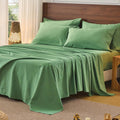 Bedlifes 100% French Pure Linen Sheets Queen Size Breathable and Cooling Flax Sheet Set Soft Durable and Moisture Wicking 16 Inch Deep Pocket-4 Piece(Queen,Sage Green)