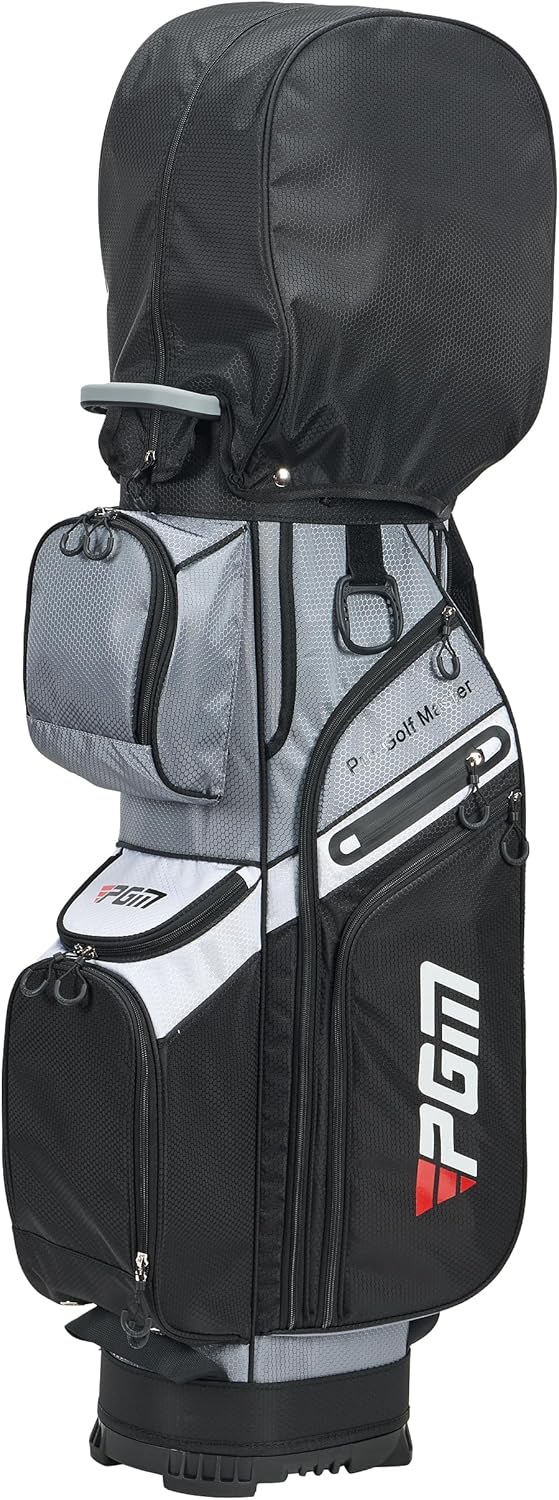 PGM Golf Cart Bag with 14 Way Organizer Divider Top, Premium Cart Bag with Handles and Rain Cover for Men