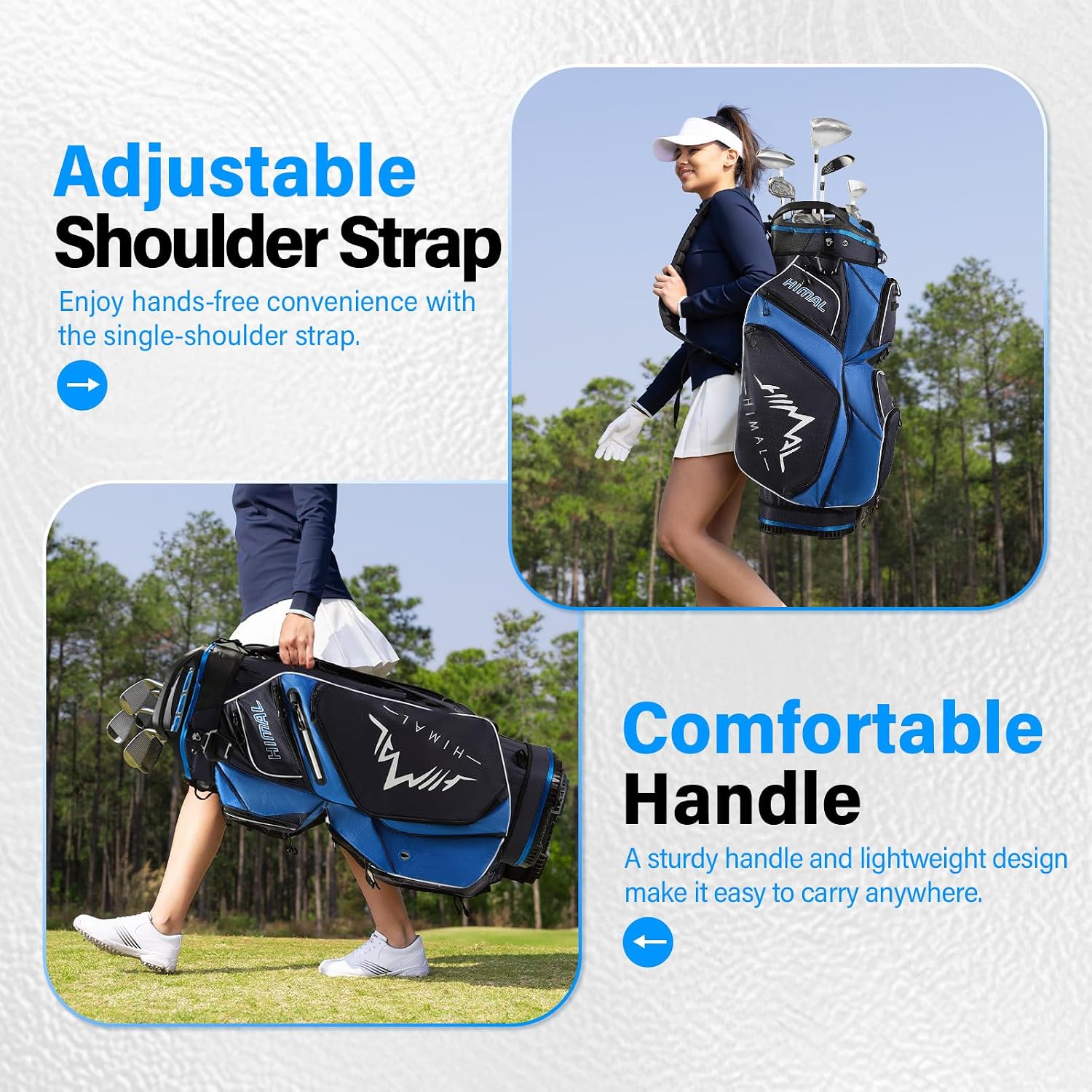 uniHimal 14-Way Golf Cart Bag, Full Length Premium Golf Bag for Men with Cooler Pocket, Handles and Rain Cover