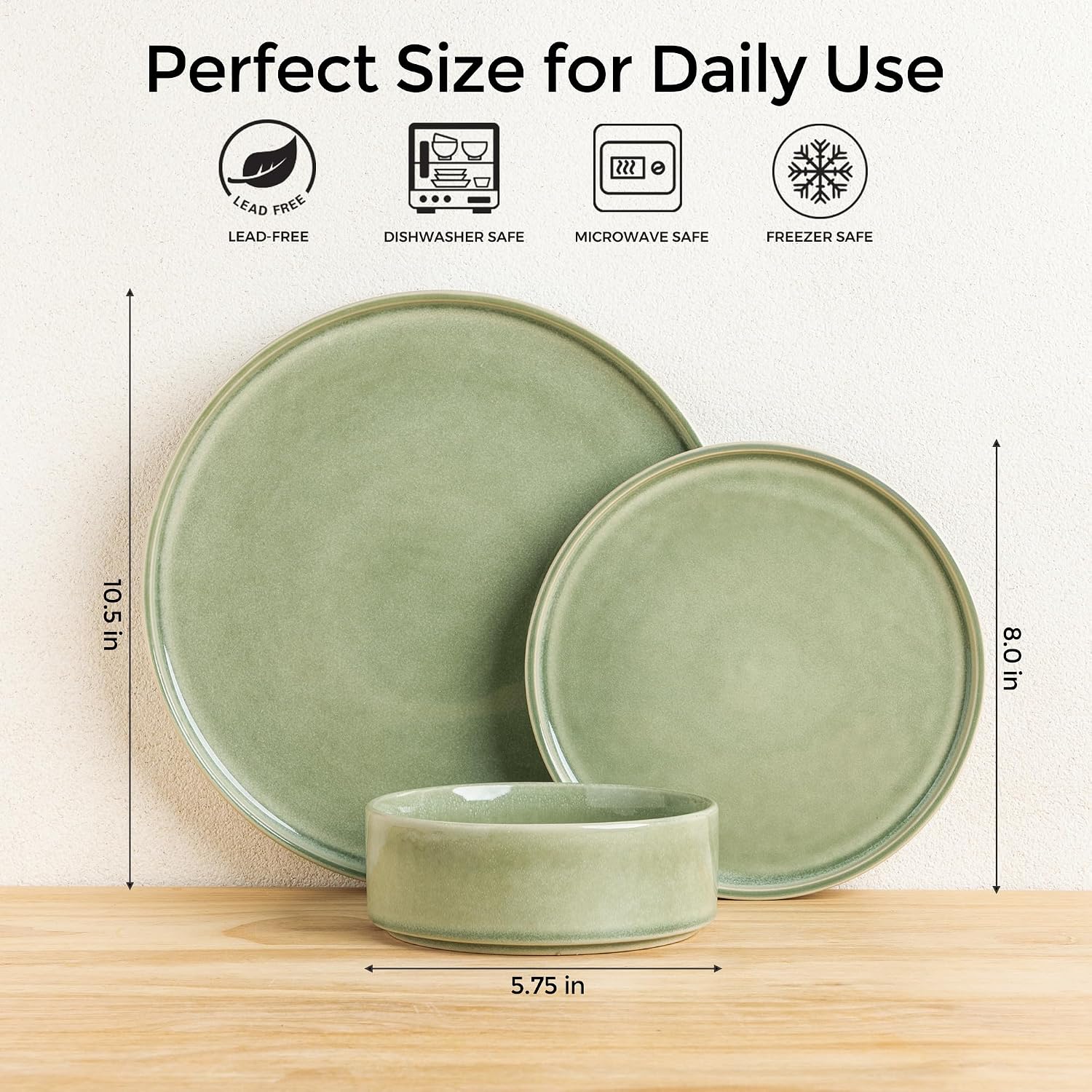 AmorArc Ceramic Dinnerware Sets, Handmade Reactive Glaze Stoneware Plates and Bowls Sets,Highly Chip and Crack Resistant | Dishwasher & Microwave Safe Dishes Set, Service for 8 (24pc)