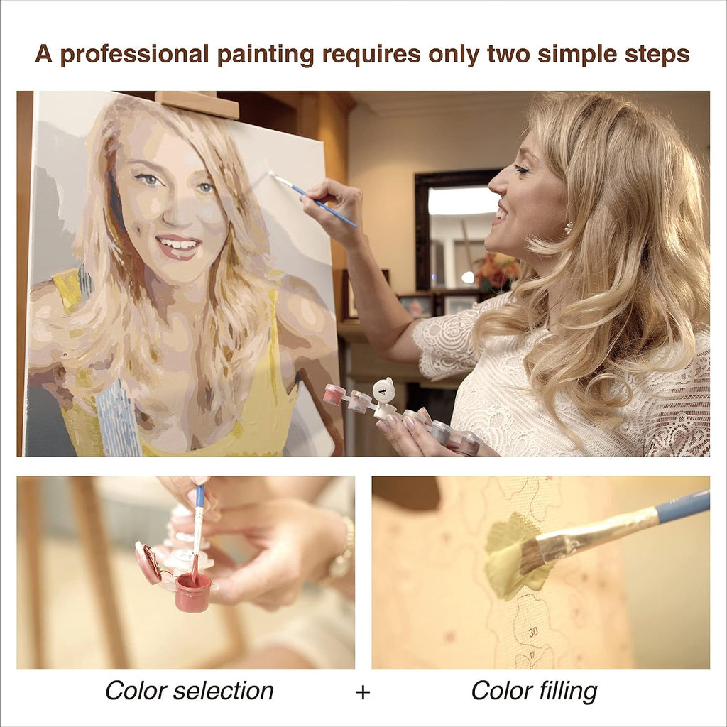 TEXTURE OF DREAMS Personalized Paint by Numbers Kit for Adults, Acrylic Painting Oil Painting on Framed & Stretched Canvas, Customized DIY Paint by Numbers Set Painting for Beginners (24' x 36')