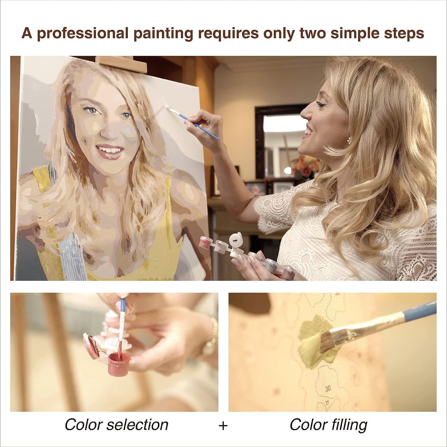 TEXTURE OF DREAMS Personalized Paint by Numbers Kit for Adults, Acrylic Painting Oil Painting on Framed & Stretched Canvas, Customized DIY Paint by Numbers Set Painting for Beginners (24' x 36')