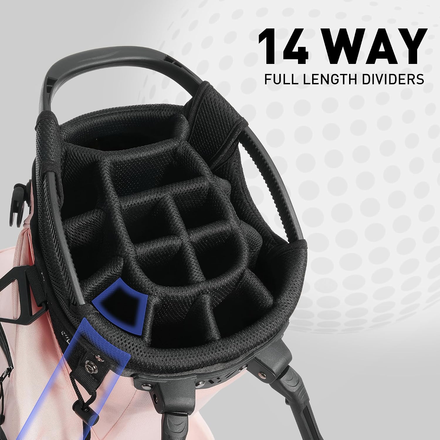 Lightweight Golf Stand Bag, 14 Way Golf Bags with Full Length Dividers for Men Women, Encrypted 900D Weather-Proof Club Carry Bag with Ergonomic Dual Strap, Cooler Pockets, 9 Pockets