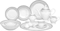 Lorren Home Trends 57-Piece Porcelain Dinnerware Set, Alina-SL, Service for 8