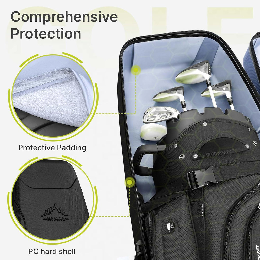 uniHimal Hard Case Golf Travel Bag with Wheels - PC Hard Shell Design Waterproof, Durable & Large Capacity - Golf Travel Case for Golf Clubs Ultimate Protection.
