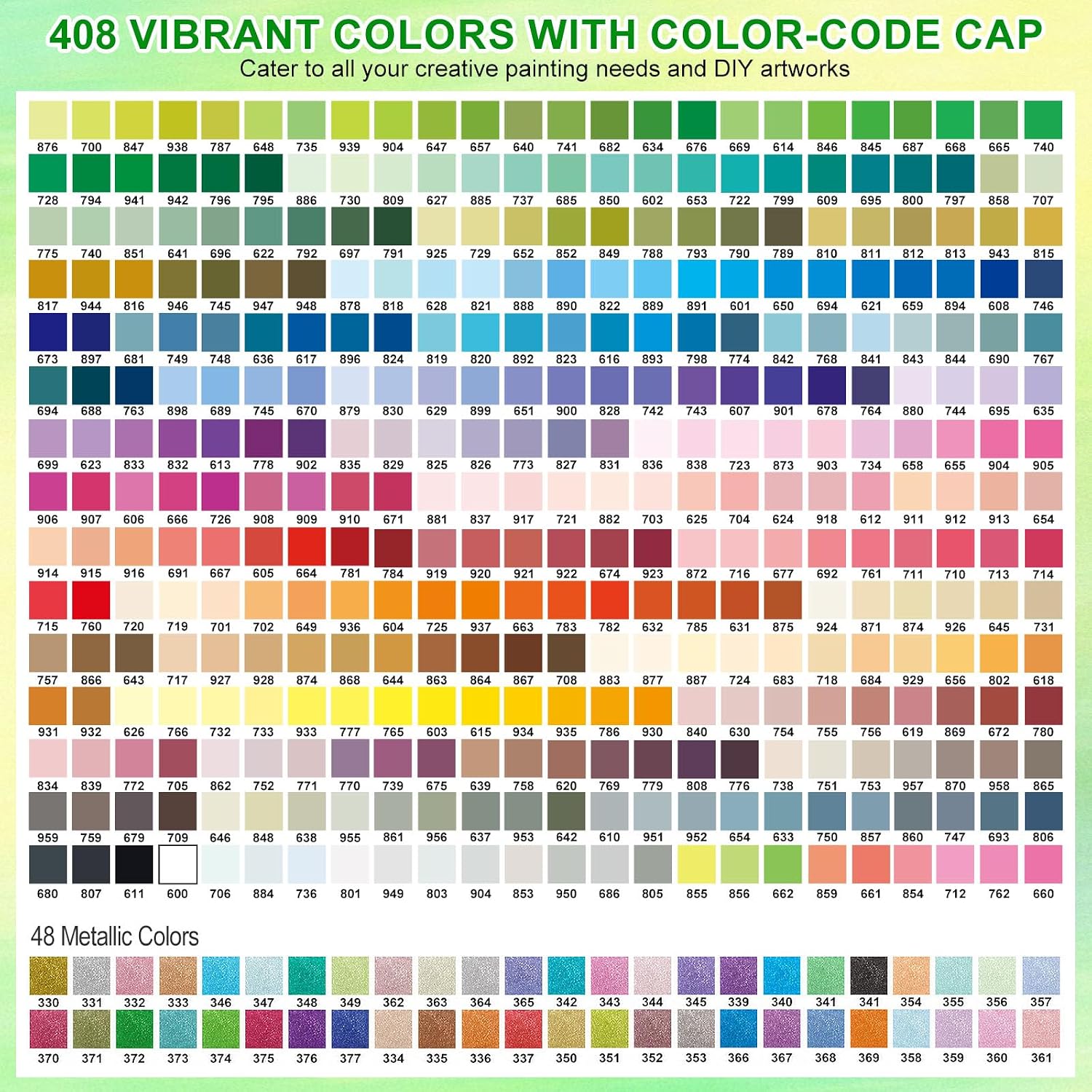 Amamao 408 Colors Acrylic Paint Markers, Soft Brush Tip Pens and Markers, Acrylic Paint Pens for Wood, Stone, Canvas, Glass, Fabric, Egg, Rock Painting and DIY Crafts Art Supplies (408 BOX)