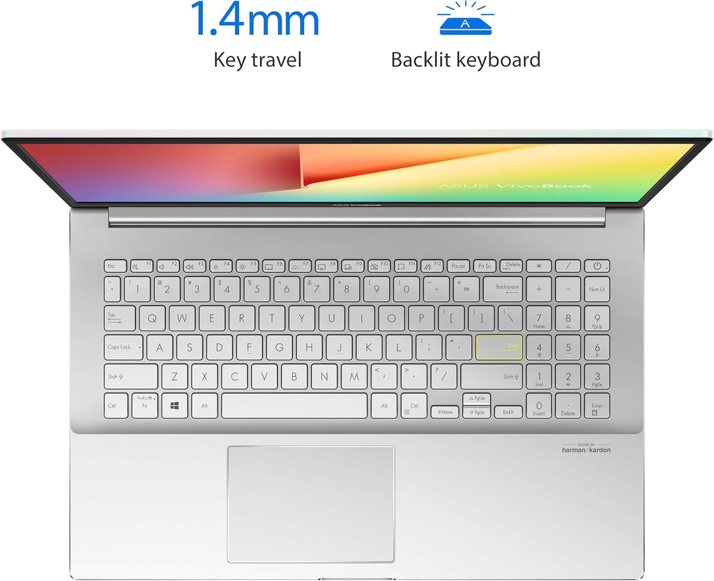 ASUS VivoBook S15 S533 Thin and Light Laptop, 15.6' FHD Display, Intel Core i7-1165G7 CPU, 16GB DDR4 RAM, 512GB PCIe SSD, Wi-Fi 6, Windows 11 Home, AI Noise-Cancellation, Dreamy White, S533EA-DH74-WH