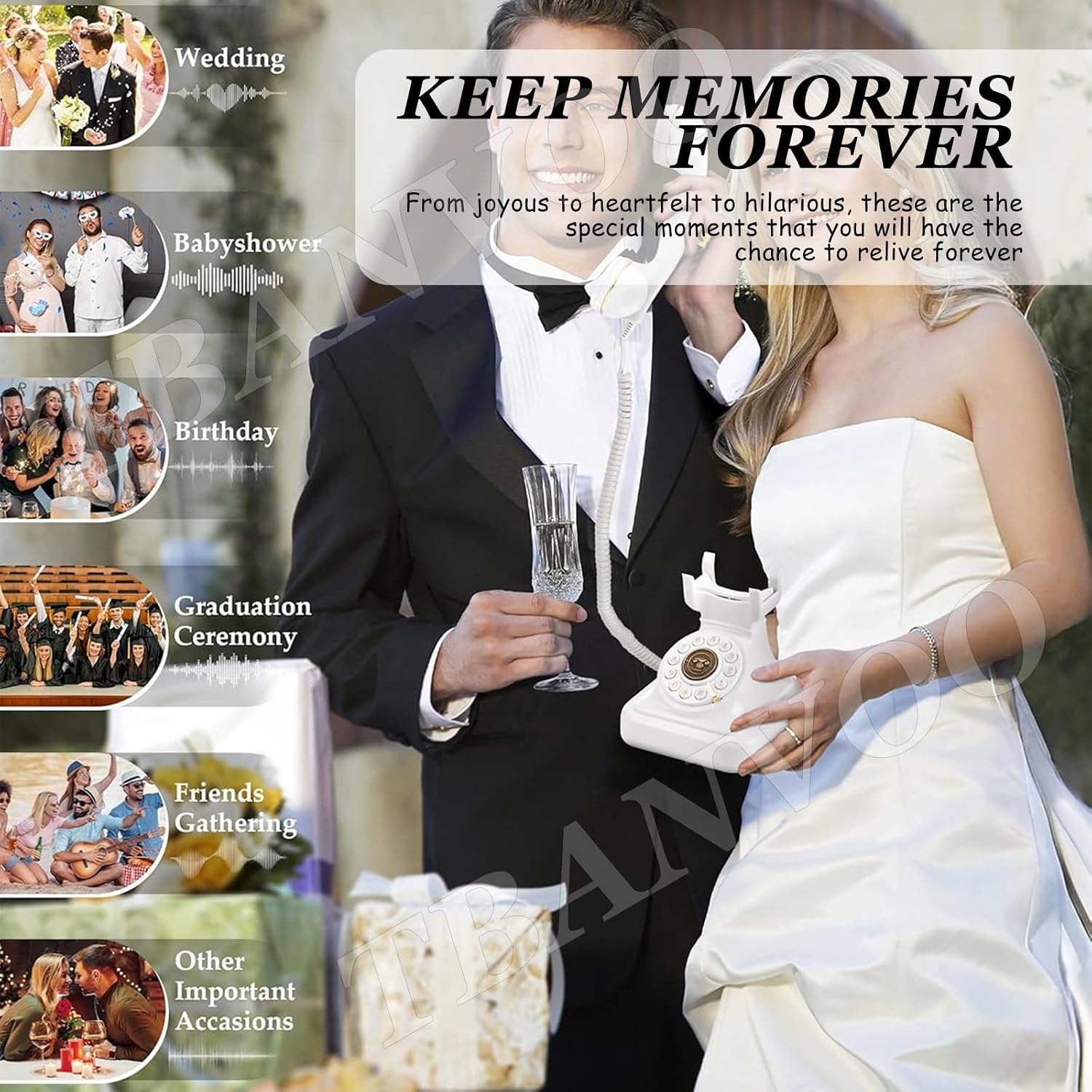 Audio Guest Book, Wedding Phone Guestbook & Fun Engagements Anniversaries Baby Showers Graduation Record Personalized Audio Messages