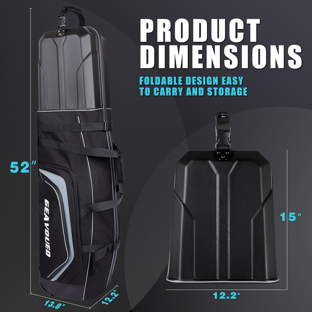 Golf Travel Bag with Hard Case Top and Wheels,Premium Oxford Fabric,Golf Travel Bags for Airlines,Protect Your Club for Safe Transport