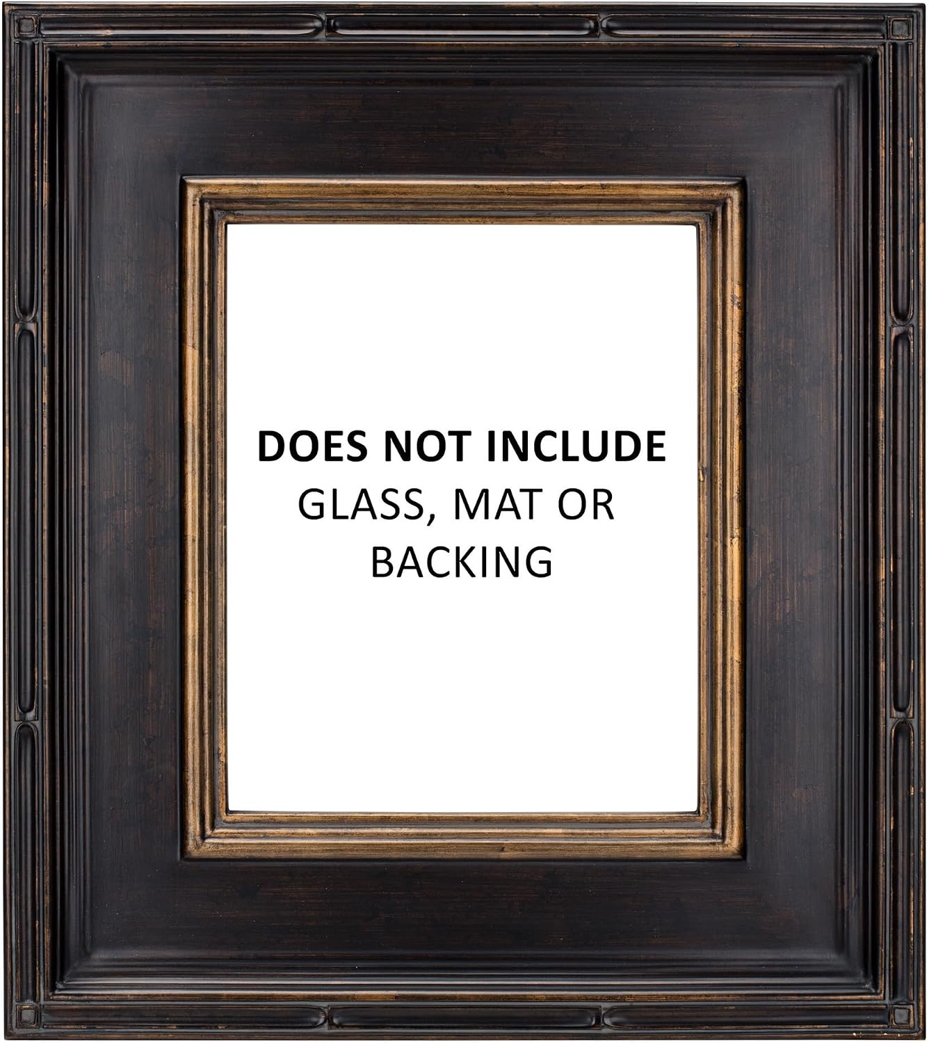 Creative Mark Museum Plein Aire Ornate Picture Frame - 20x24 - Antique Black W/Gold - Pack of 1, High-End Antique Style Frames - Open Back with No Glass or Backing