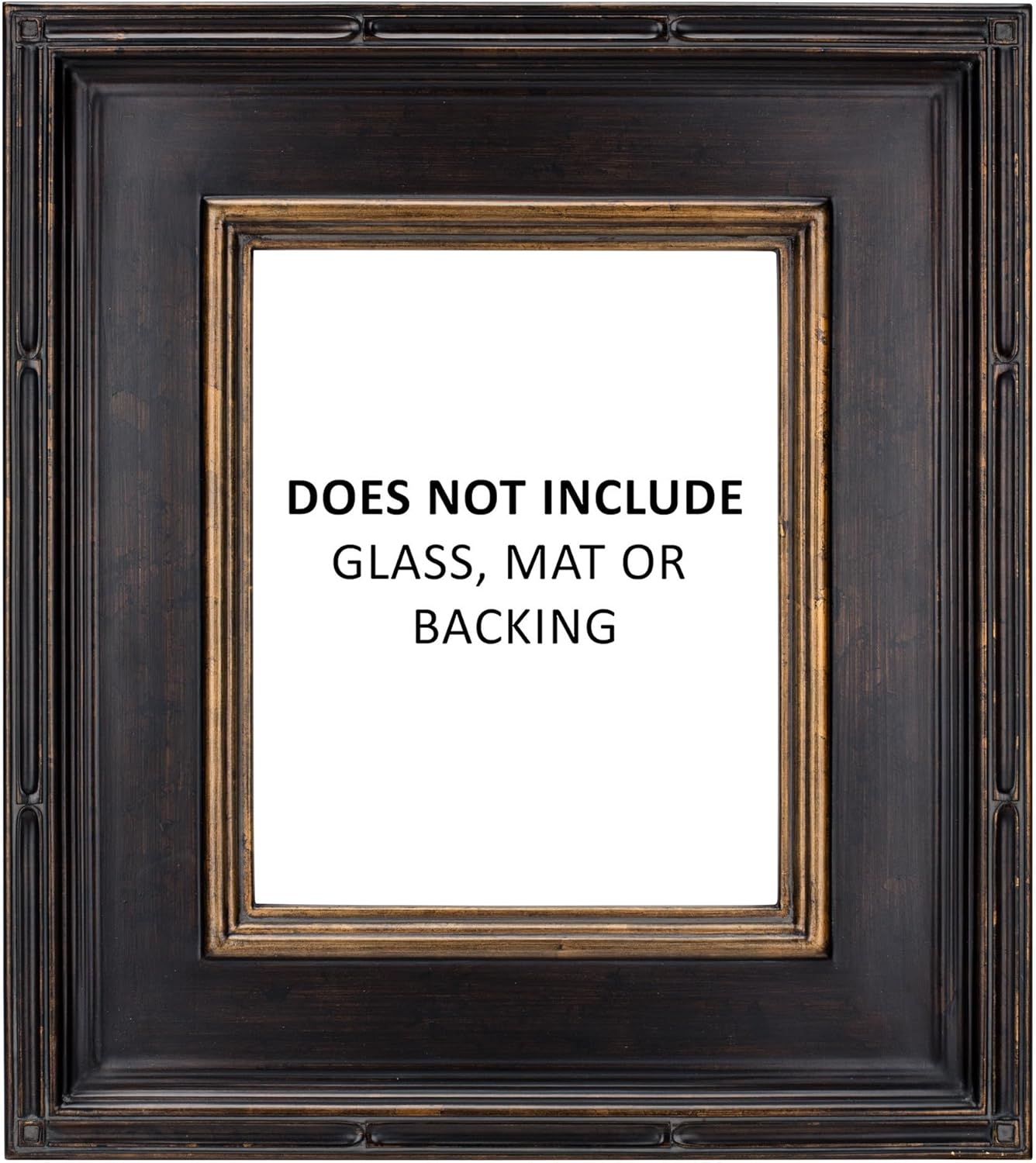 Creative Mark Museum Plein Aire Ornate Picture Frame - 24x24 - Antique Black W/Gold - Pack of 1, High-End Antique Style Frames - Open Back with No Glass or Backing