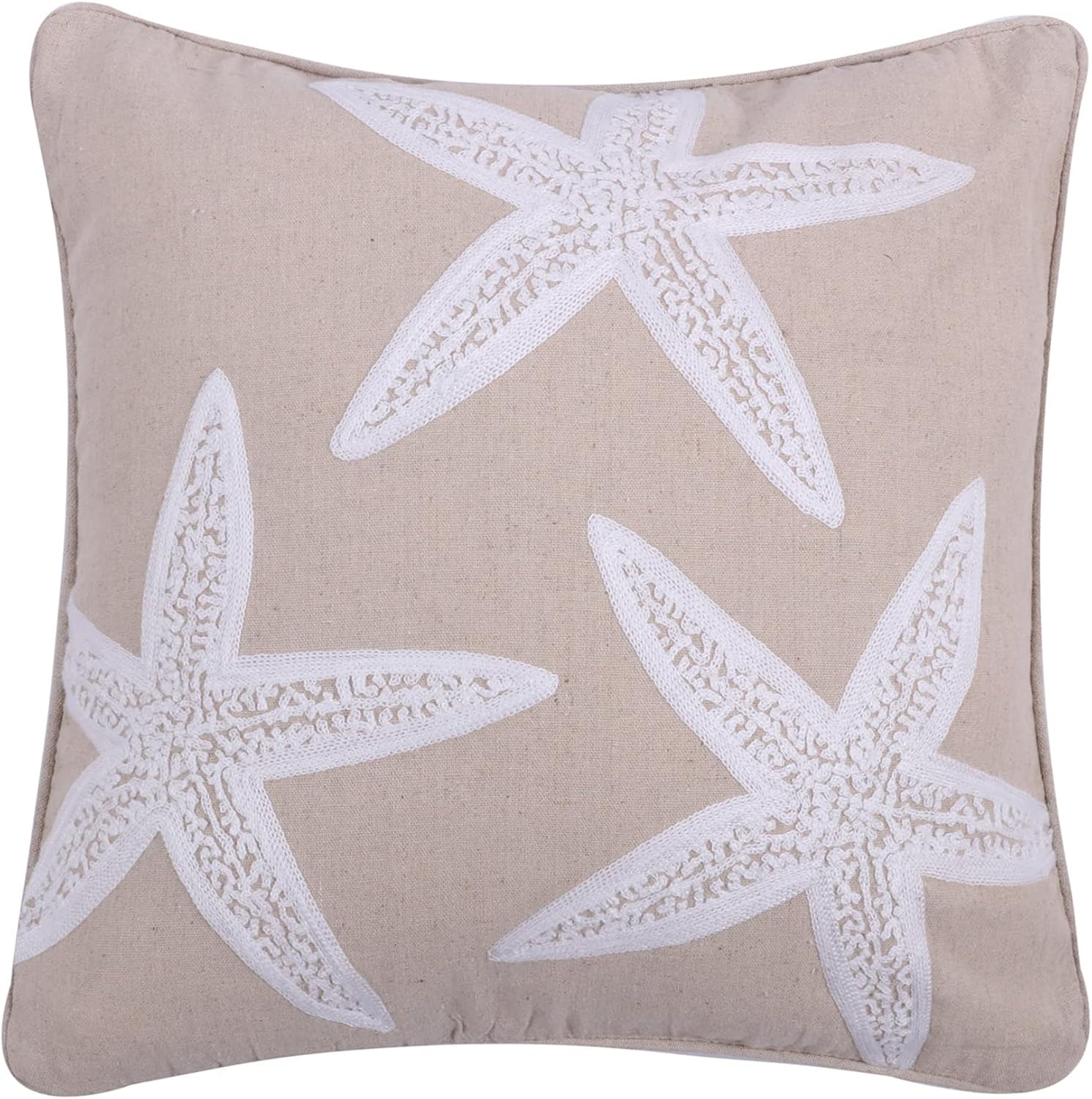 Levtex home Stone Harbor Decorative Pillow (18x18in.) - Starfish - White and Beige