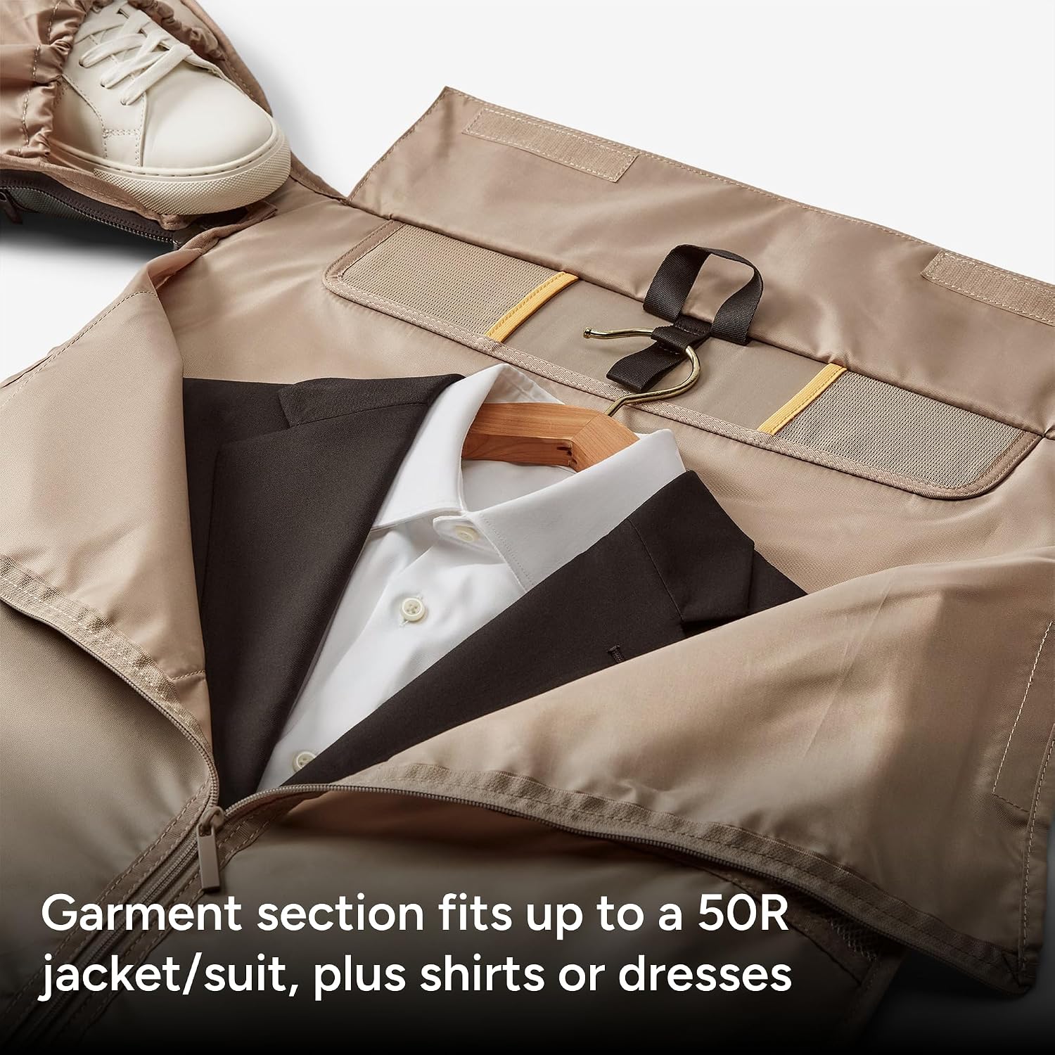 Halfday Convertible 2-in-1 Premium Garment Duffel Weekender Bag 45L: Wrinkle-Free Travel (Hanging Suit Compartment, Shoe Pockets, Trolley Sleeve), Balistic Nylon Carry-on, Pacific