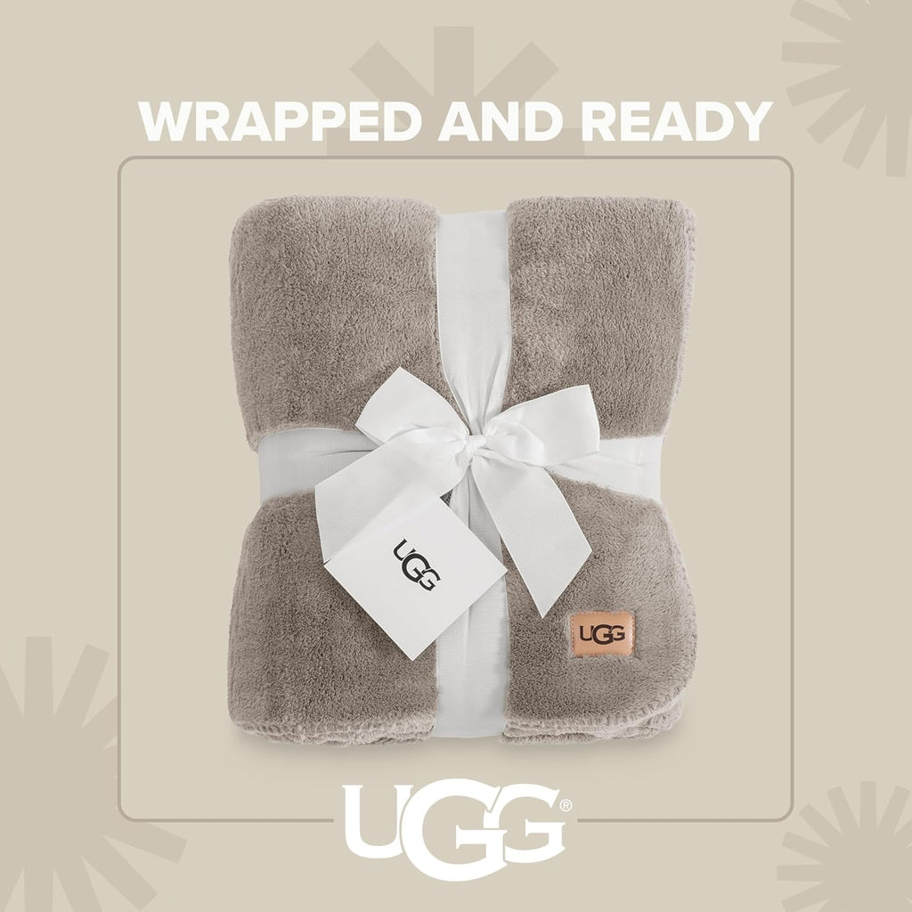 UGG Whitecap Twin Blanket, Soft Cozy Fleece Blanket for Bed, Luxury Fluffy Oversized Throw for Couch, Twin XL Bedding, Home Essentials, 66' x 90', Seal Grey