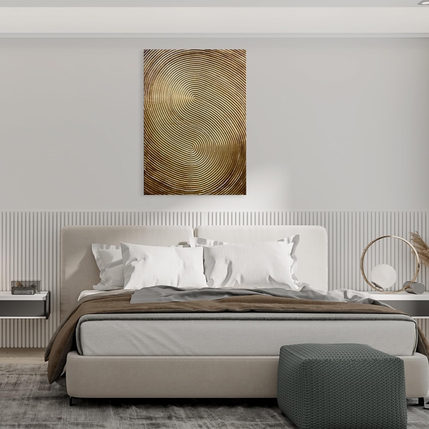 NANKAI Art Hand-Painted Modern Abstract Oil Painting 40x28 Inches Gold Texture Oil Painting Home Office Corridor Wall Decorative Art Painting