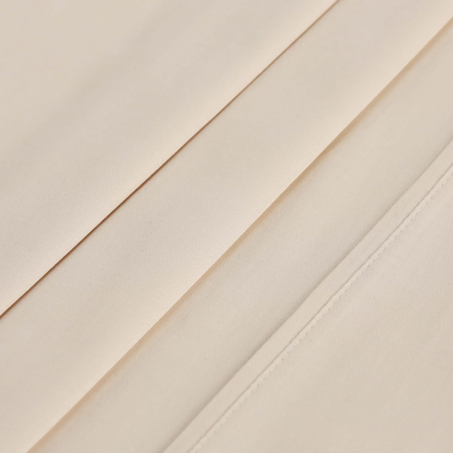 Superior Egyptian Cotton 400 Thread Count Bed Sheet Set, 1 Elastic Deep Pocket Fitted Sheet, 1 Flat Sheet, 2 Pillowcases, Soft Bedding, Luxury Sheets, Sateen Weave, Queen Size, Ivory