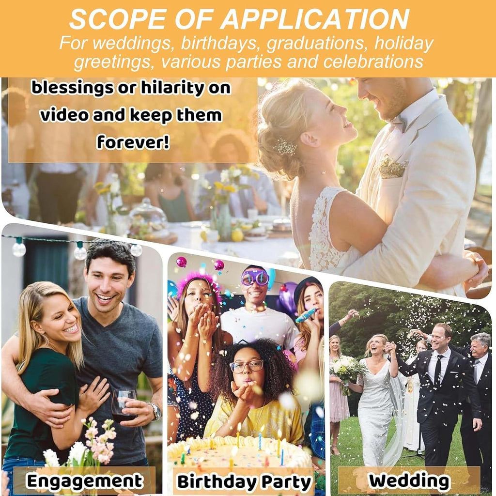 Video Audio Guest Book Wedding Phone,1080P Hd Video Audio Phone Guestbook,for Wedding/Birthday/Graduations/Baby Shower,Blue