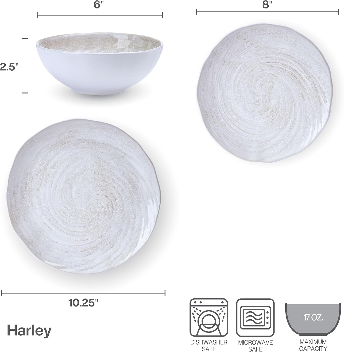 Mikasa Harley 12 Piece Stoneware Hand-Crafted Dinnerware Set, Service for 4, Plate and Bowl, Modern with Organic Freeform Shape, White