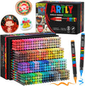 Amamao 320 Colors Acrylic Paint Markers, Soft Brush Tip Pens and Markers, Acrylic Paint Pens for Wood, Stone, Canvas, Glass, Fabric, Egg, Rock Painting and DIY Crafts Art Supplies