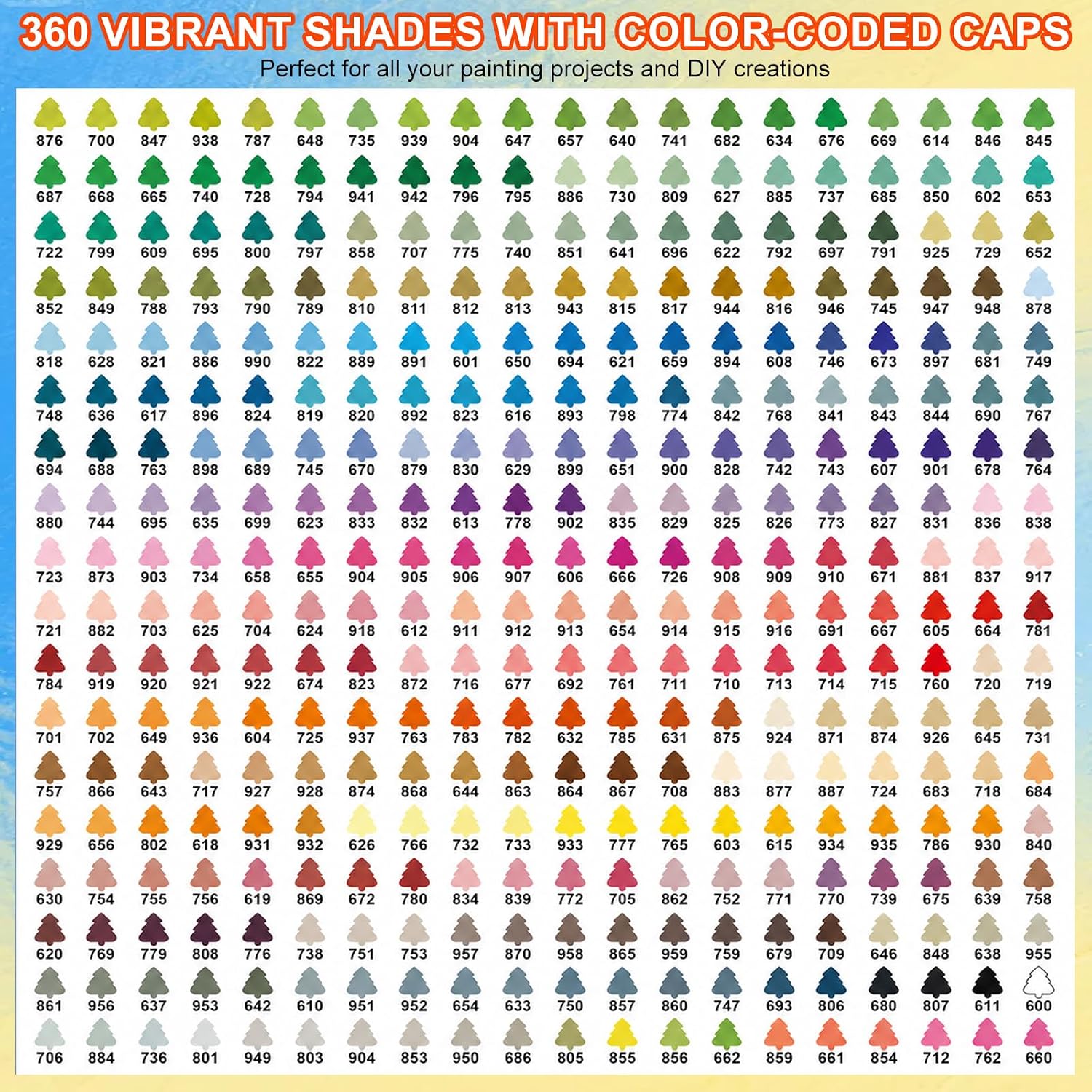 360 Colors Acrylic Paint Markers with a storage box, Soft Brush Tip Acrylic Markers for Adults, No Bleed Quick-Drying Waterproof Paint Markers for Rocks and crafts, Canvas, Wood, Glass