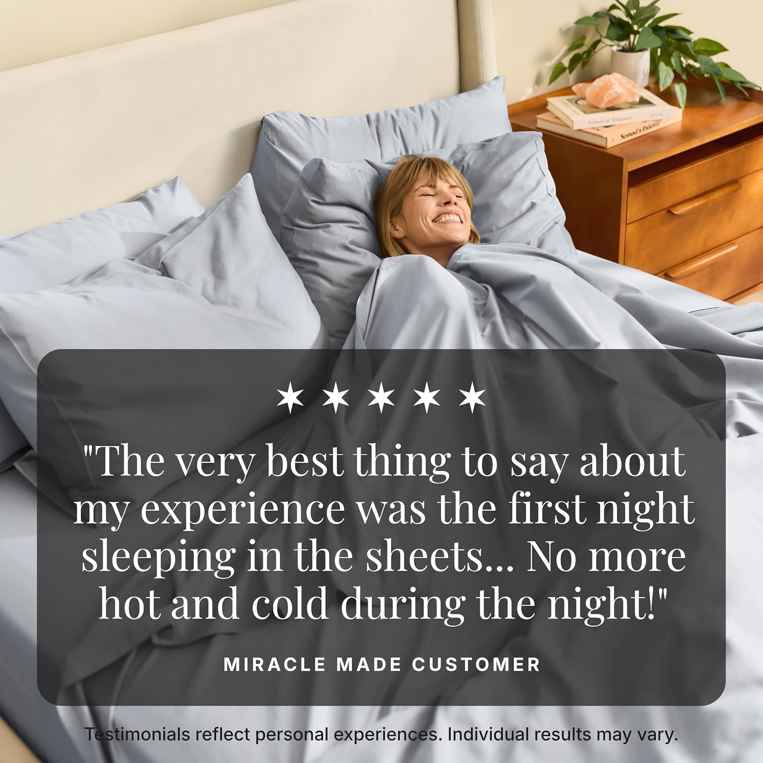 Miracle Made Breathable Cotton Bed Sheets, 4-Piece Set – Silver-Treated, Soft and Cool-to-the-Touch Lightweight Bedding Designed for Hot Sleepers – Queen Size, Sky Blue