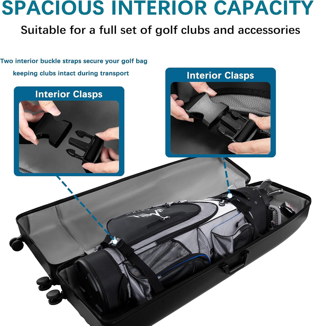 uniHimal Hard Case Golf Travel Bag, Golf Travel Case - Ultimate Protection, Waterproof & Durable, Specially Designed for Golf Clubs