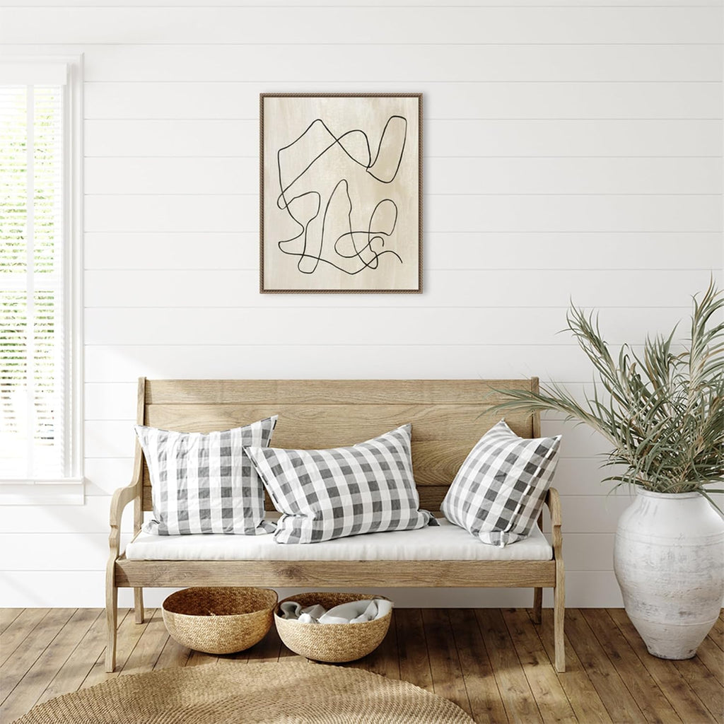 Amanti Art Framed Canvas Wall Art 28x23 Bound II by Melissa Wang, Framed Wall Art Canvas, Abstract Artwork, Traditional Decor, Medium Poster Painting for Living Room, Bedroom, Bathroom, Kitchen,