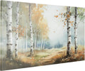 Signature Design by Ashley Leithan Classic Hand Painted Landscapse Wall Art 60 x 36 Inches, Light Brown & White